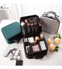 New Square Partition Cosmetic Bag Travel Makeup Organizer Nail Beauty Professional Cosmetics Box Make Up